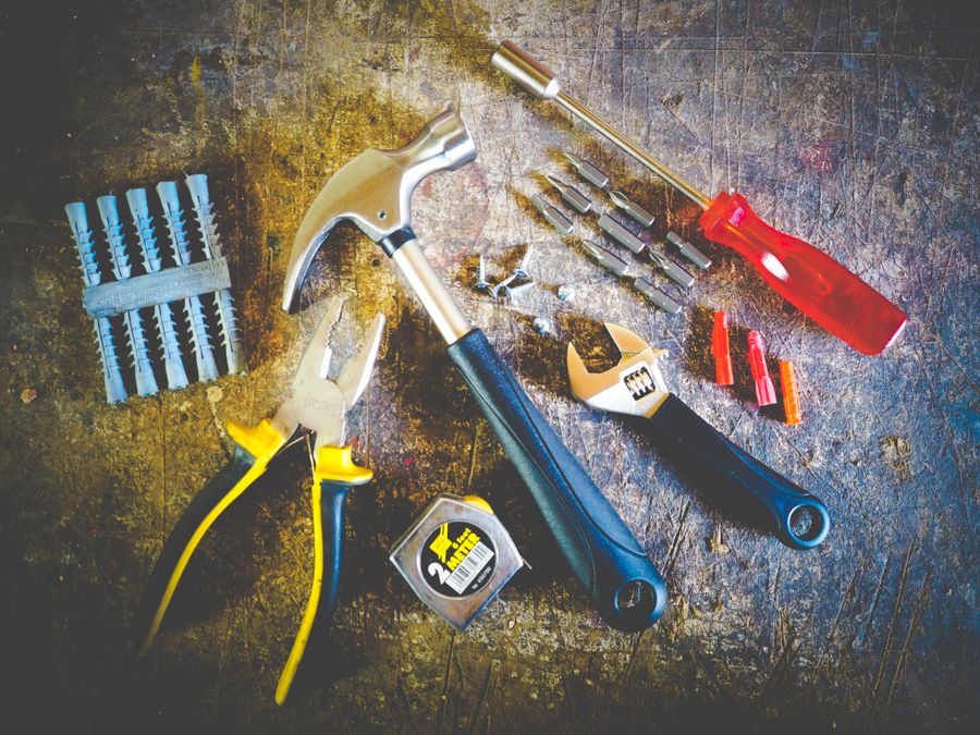 Hand tools ready for general home repairs