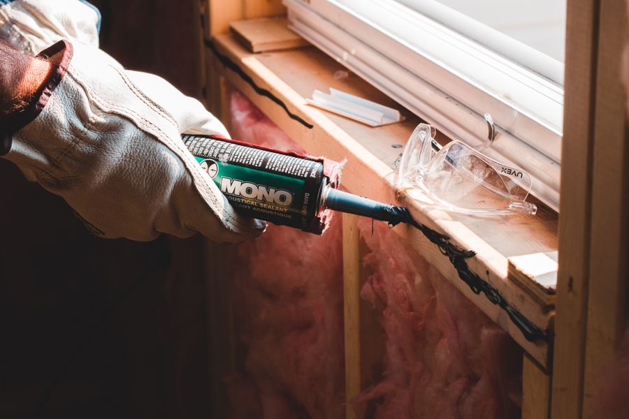 Caulking applied during home maintenance work